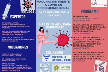 Seminario Web Vacunación frente a COVID en enfermedad renal